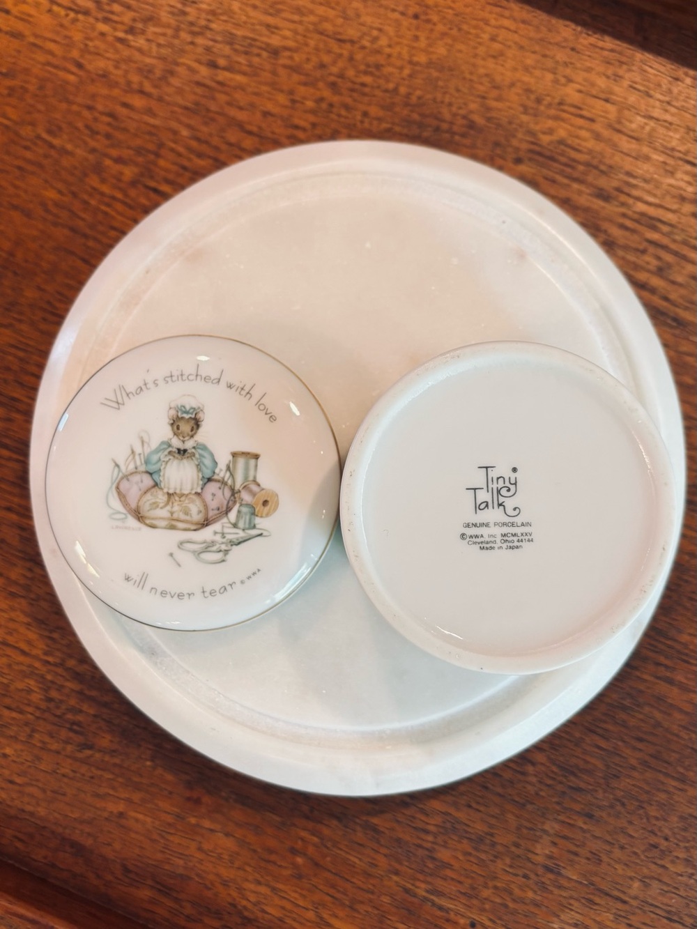 Vintage Tiny Talk Porcelain Trinket dish